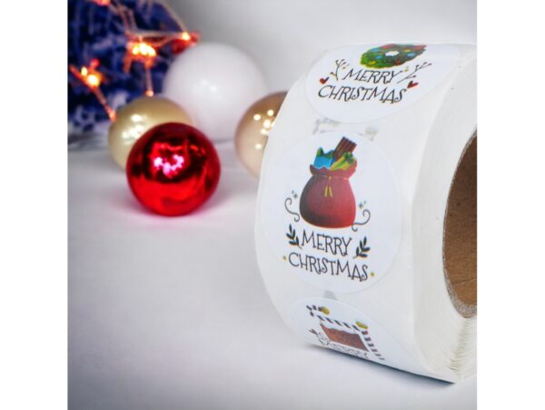 NAKLEJKI ŚWIĄTECZNE ROLKA 500SZT - wzór 3