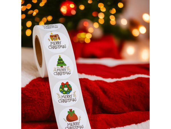 NAKLEJKI ŚWIĄTECZNE ROLKA 500SZT - wzór 3
