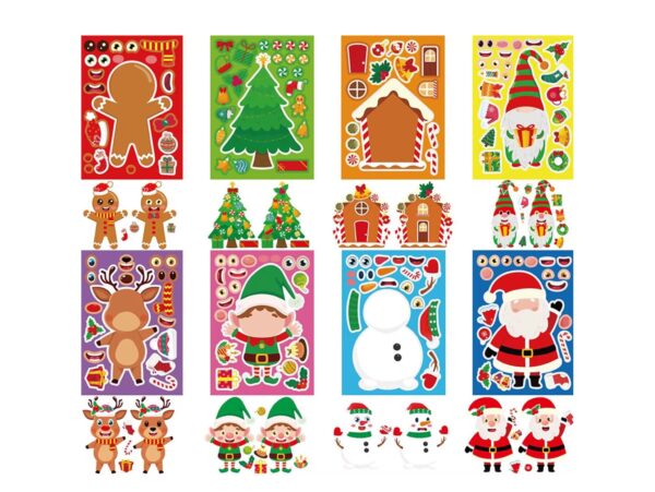 NAKLEJKI ŚWIĄTECZNE WYKLEJANKI 8SZT