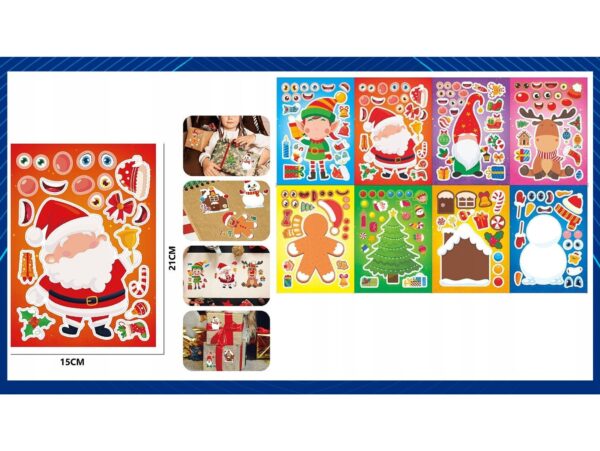 NAKLEJKI ŚWIĄTECZNE WYKLEJANKI 8SZT