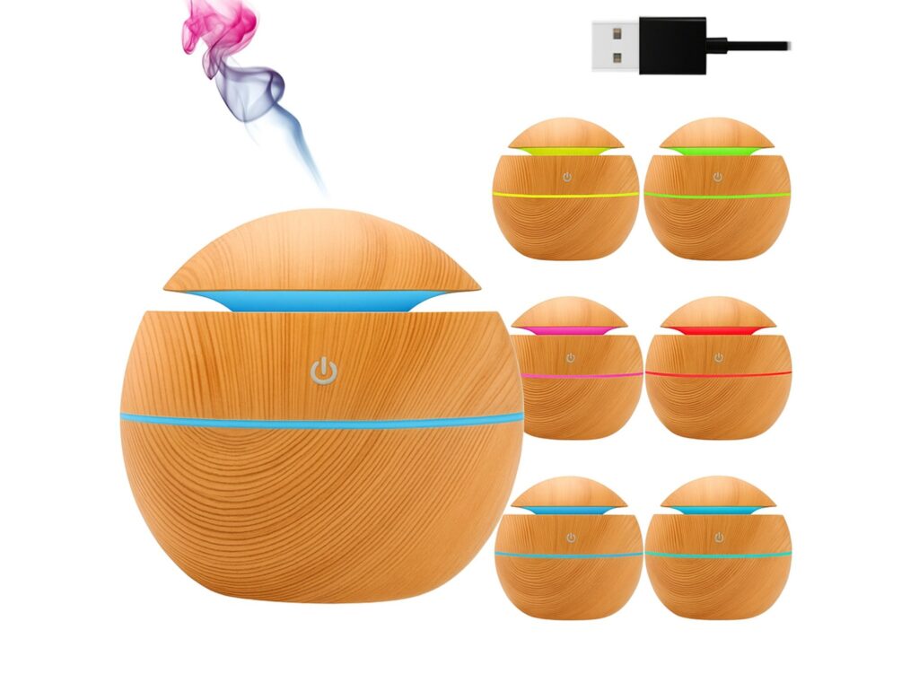 NAWILŻACZ POWIETRZA OKRĄGŁY DREWNO - jasny brąz