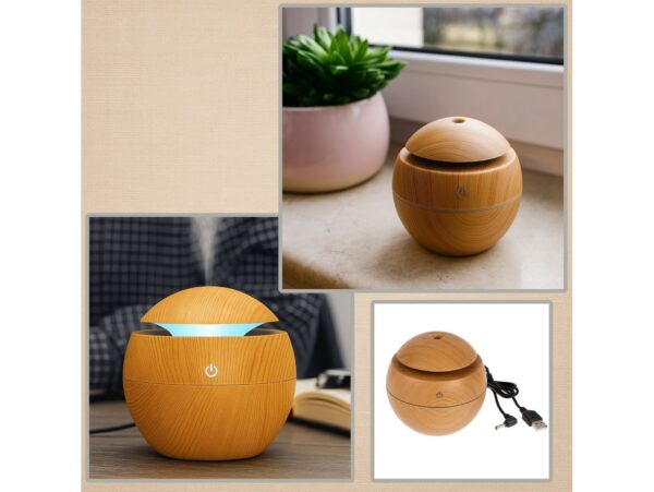 NAWILŻACZ POWIETRZA OKRĄGŁY DREWNO - jasny brąz