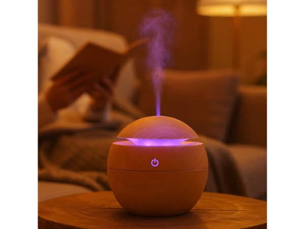 NAWILŻACZ POWIETRZA OKRĄGŁY DREWNO - jasny brąz