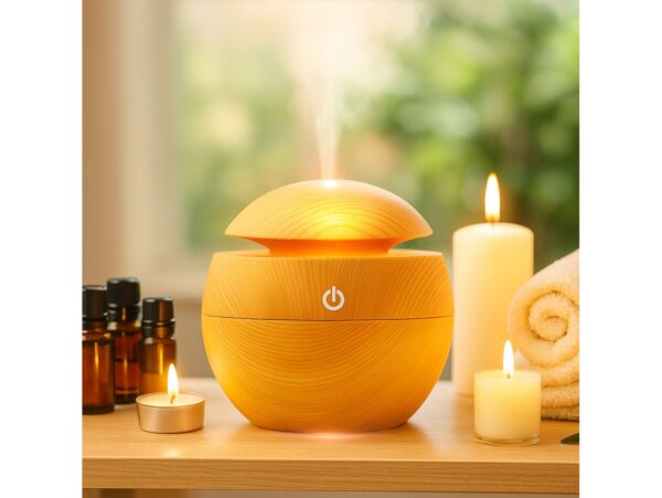 NAWILŻACZ POWIETRZA OKRĄGŁY DREWNO - jasny brąz