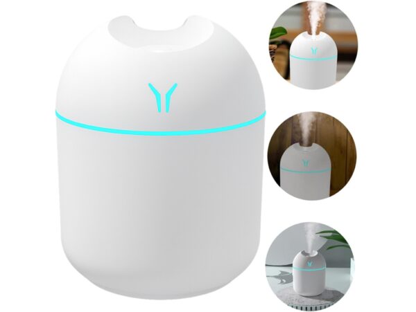 NAWILŻACZ POWIETRZA USB 250ML - biały