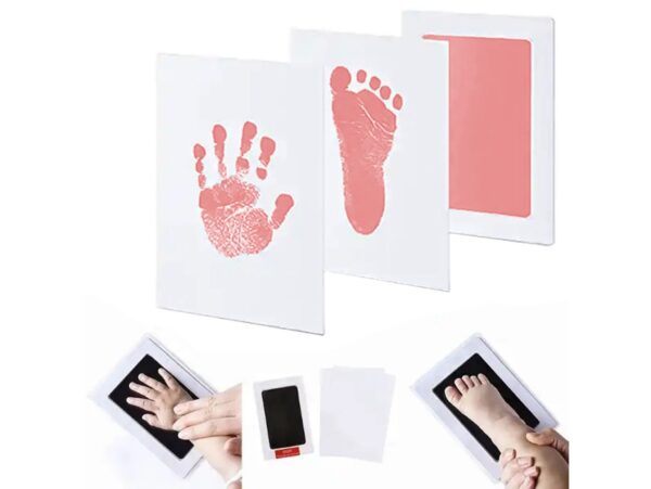 ODCISK RĄCZKI STÓPKI NIEBRUDZĄCY 15,3x10 - różowy