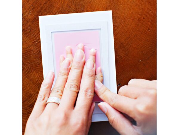 ODCISK RĄCZKI STÓPKI NIEBRUDZĄCY 15,3x10 - różowy