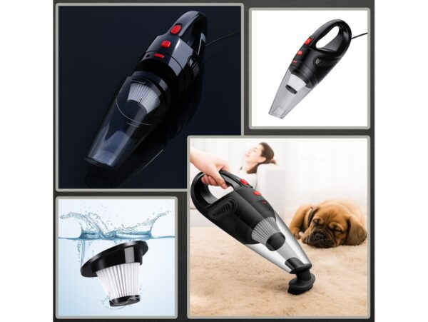 ODKURZACZ SAMOCHODOWY RĘCZNY 120W + KOŃCÓWKI