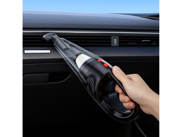 ODKURZACZ SAMOCHODOWY RĘCZNY 120W + KOŃCÓWKI