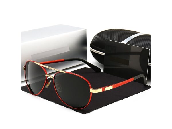 OKULARY PRZECIWSŁONECZNE MĘSKIE UV ETUI - czarny ze złotym