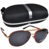 OKULARY PRZECIWSŁONECZNE MĘSKIE UV ETUI - czarny ze złotym