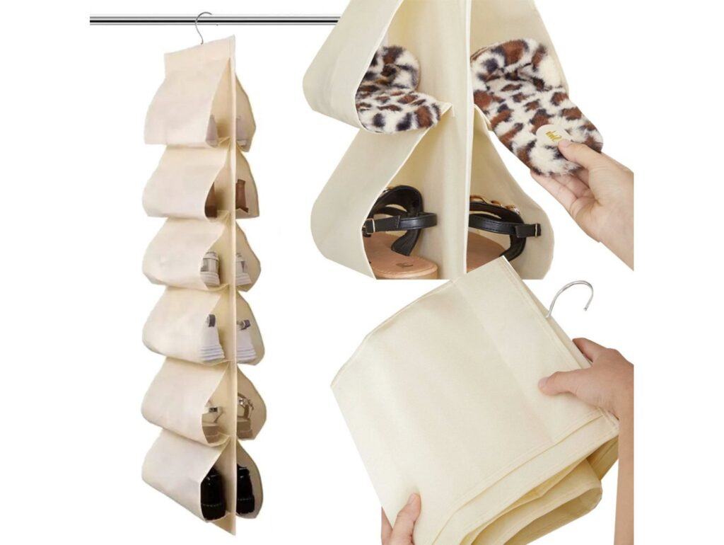 ORGANIZER NA BUTY DO SZAFY WISZĄCY - beżowy