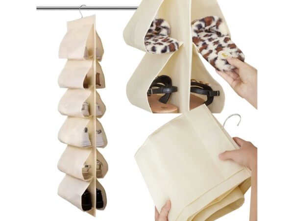 ORGANIZER NA BUTY DO SZAFY WISZĄCY - beżowy