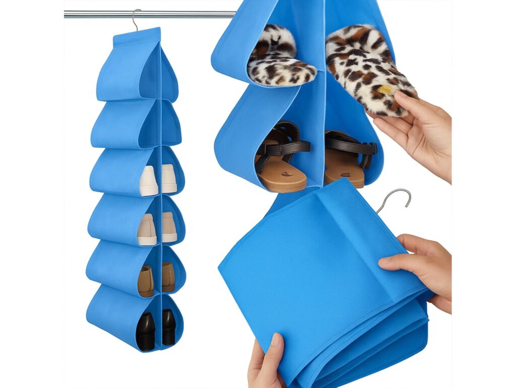 ORGANIZER NA BUTY DO SZAFY WISZĄCY - niebieski