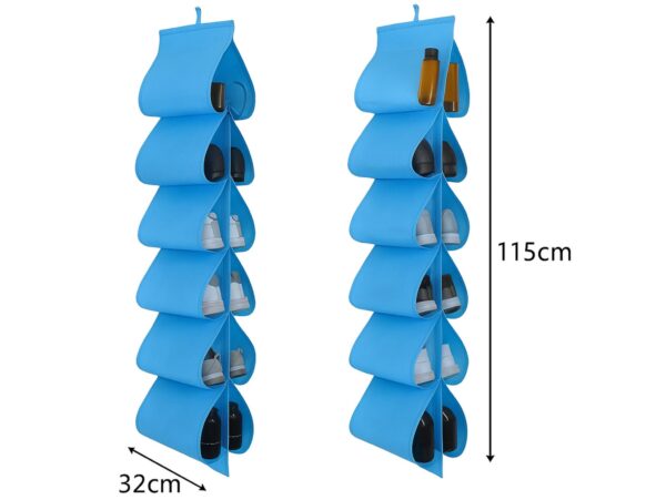 ORGANIZER NA BUTY DO SZAFY WISZĄCY - niebieski