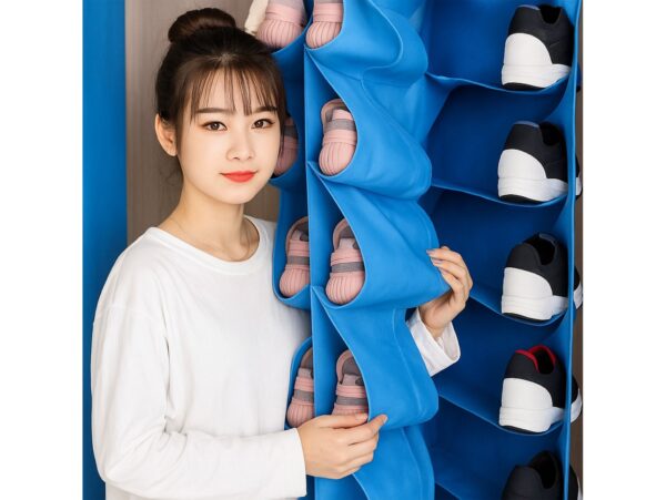 ORGANIZER NA BUTY DO SZAFY WISZĄCY - niebieski