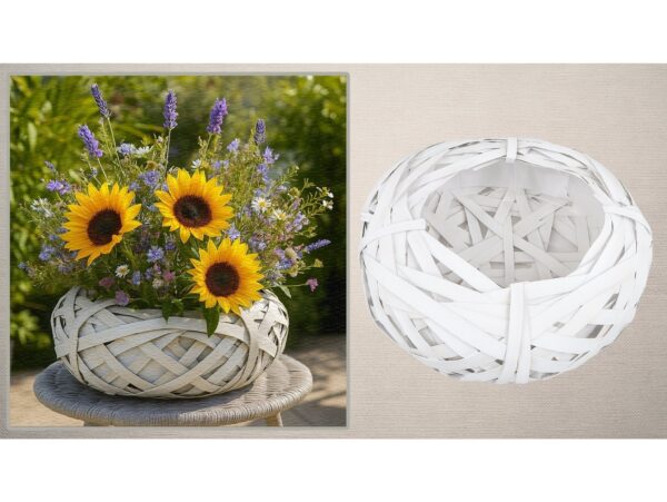 OSŁONKA DONICZKA RATTANOWA Z FOLIĄ 20x7cm