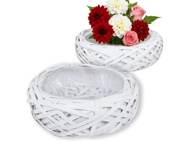 OSŁONKA DONICZKA RATTANOWA Z FOLIĄ 30x7cm