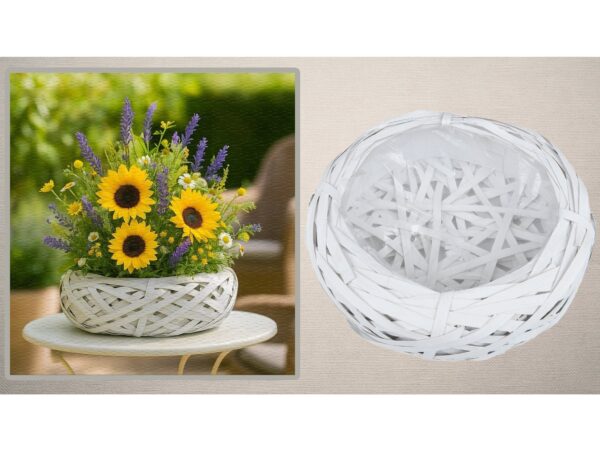 OSŁONKA DONICZKA RATTANOWA Z FOLIĄ 30x7cm