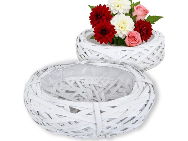 OSŁONKA DONICZKA RATTANOWA Z FOLIĄ 31x23x8cm