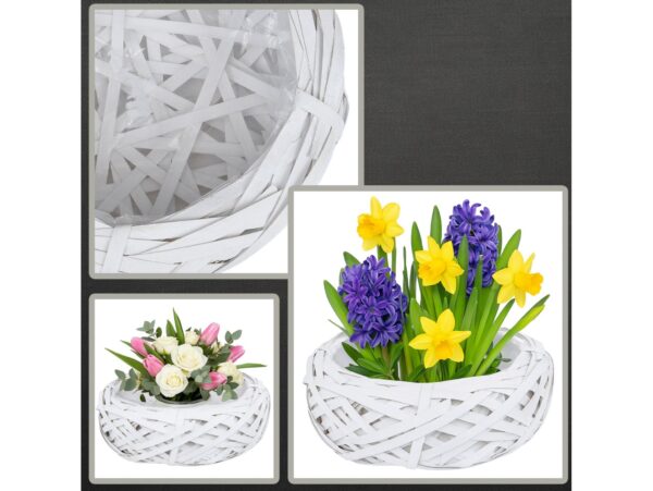 OSŁONKA DONICZKA RATTANOWA Z FOLIĄ 31x23x8cm