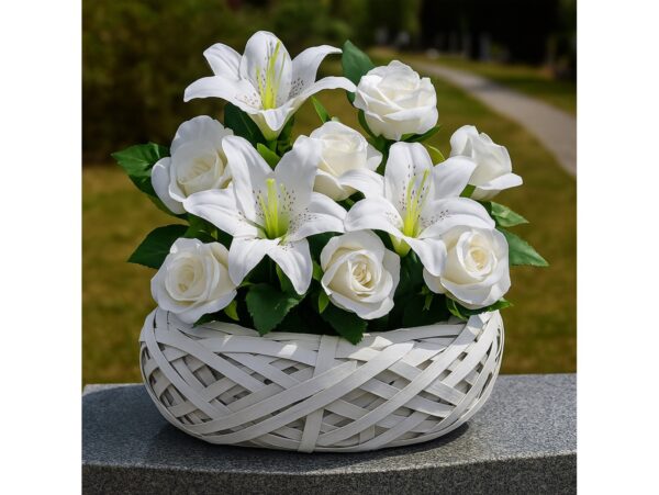 OSŁONKA DONICZKA RATTANOWA Z FOLIĄ 31x23x8cm