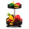PÓŁKA REGAŁ KUCHENNY OBROTOWY 44x26cm - okrągły czarno-srebrny