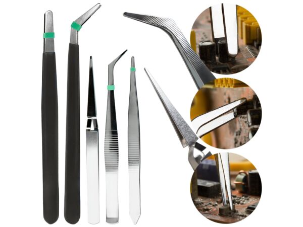 PĘSETY METALOWE ZESTAW 5SZT