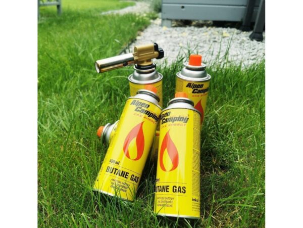 PALNIK GAZOWY LUTLAMPA ŻELIWNA + 4X KARTUSZ 400ml