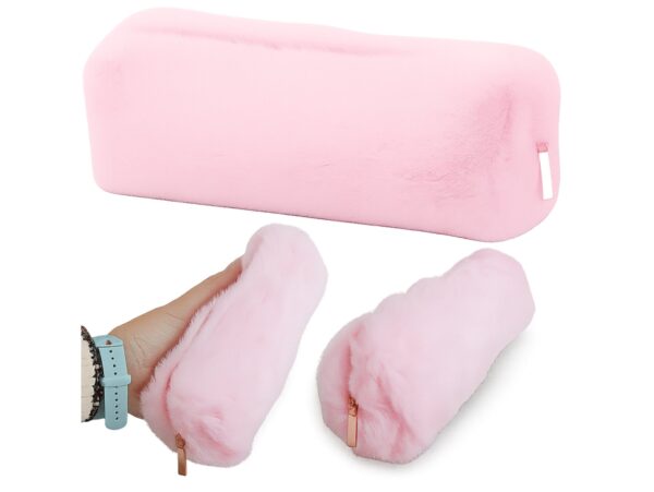 PIÓRNIK SZKOLNY TUBA FUTRZAK 20x8x6cm - różowy