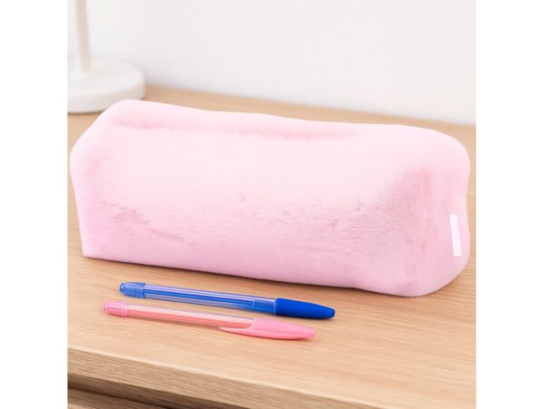 PIÓRNIK SZKOLNY TUBA FUTRZAK 20x8x6cm - różowy