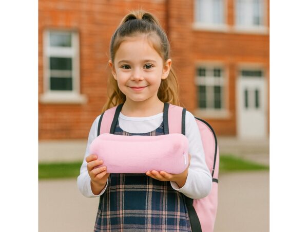 PIÓRNIK SZKOLNY TUBA FUTRZAK 20x8x6cm - różowy