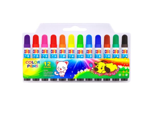 PISAKI MAZAKI FLAMASTRY 12 KOLORÓW JUMBO