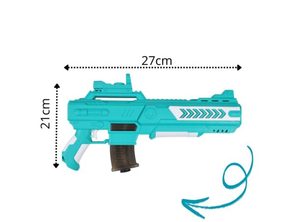 PISTOLET NA WODĘ NA BATERIE 27x21x4,5cm - niebieski