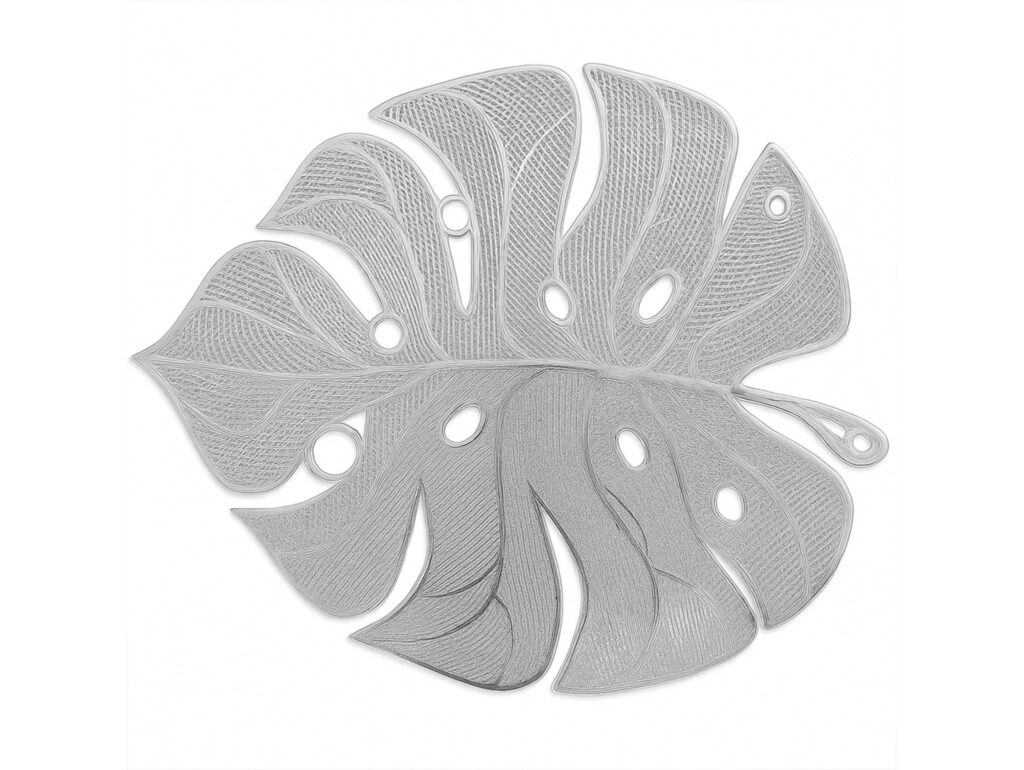 PODKŁADKA NA STÓŁ MATA LIŚĆ 45cm - srebrny