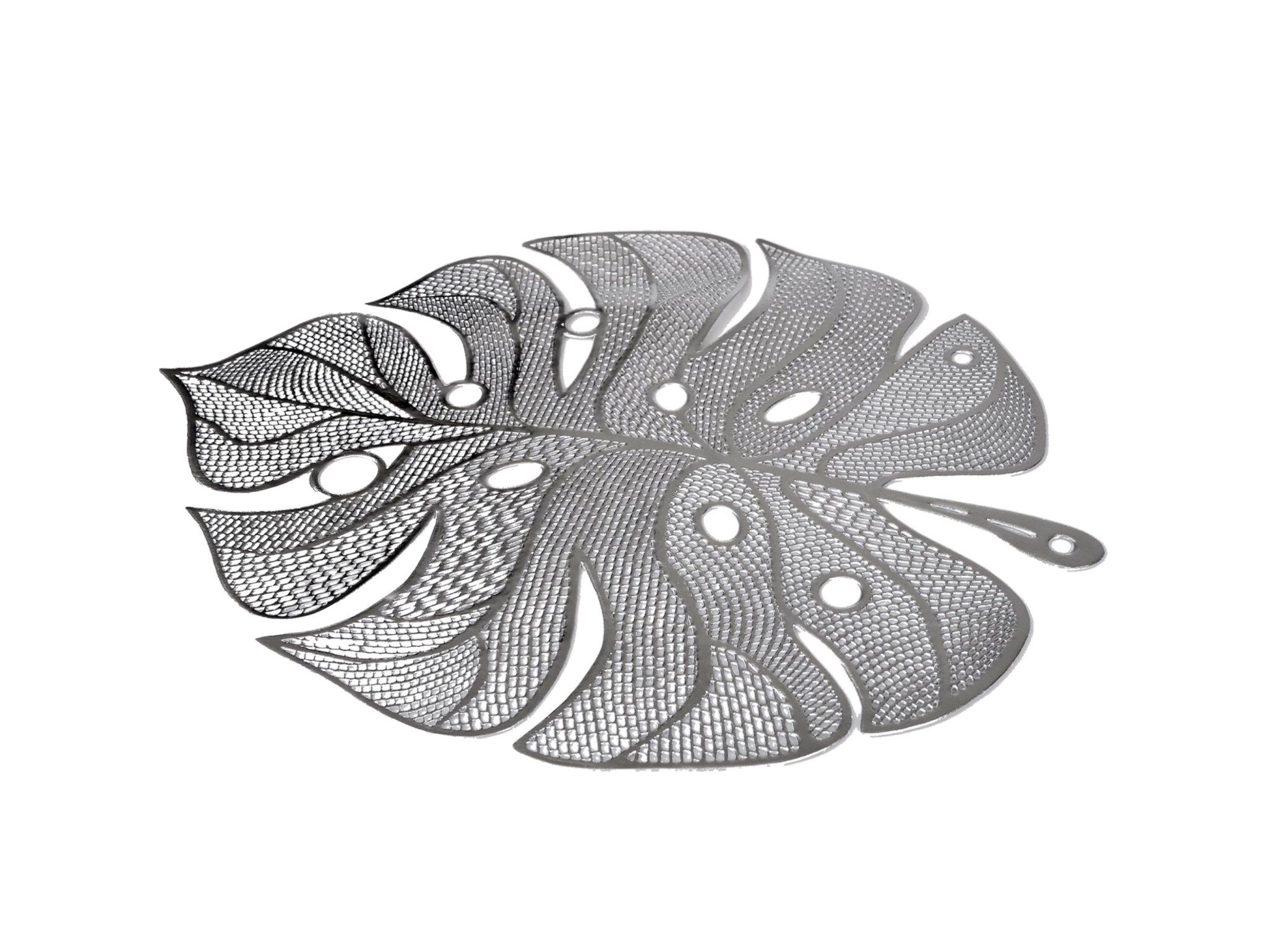 PODKŁADKA NA STÓŁ MATA LIŚĆ 45cm - srebrny