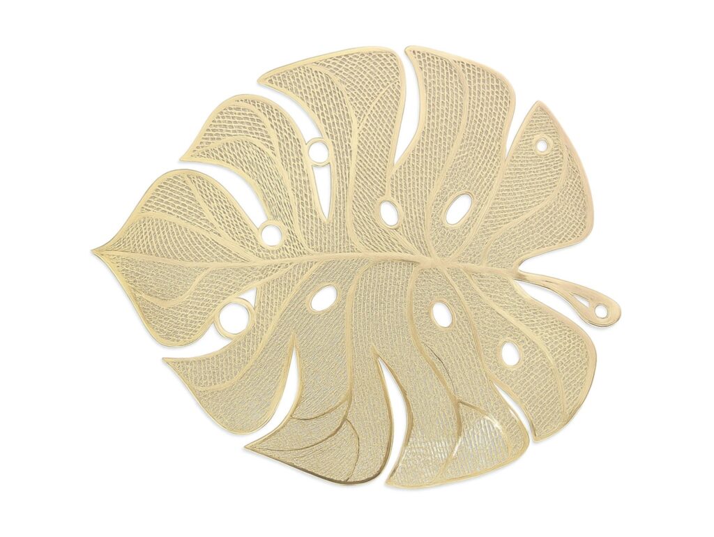 PODKŁADKA NA STÓŁ MATA LIŚĆ 45cm - złoty