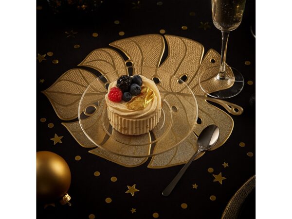 PODKŁADKA NA STÓŁ MATA LIŚĆ 45cm - złoty