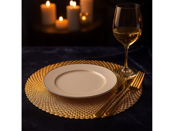 PODKŁADKA NA STÓŁ MATA OKRĄGŁA 38cm - złoty