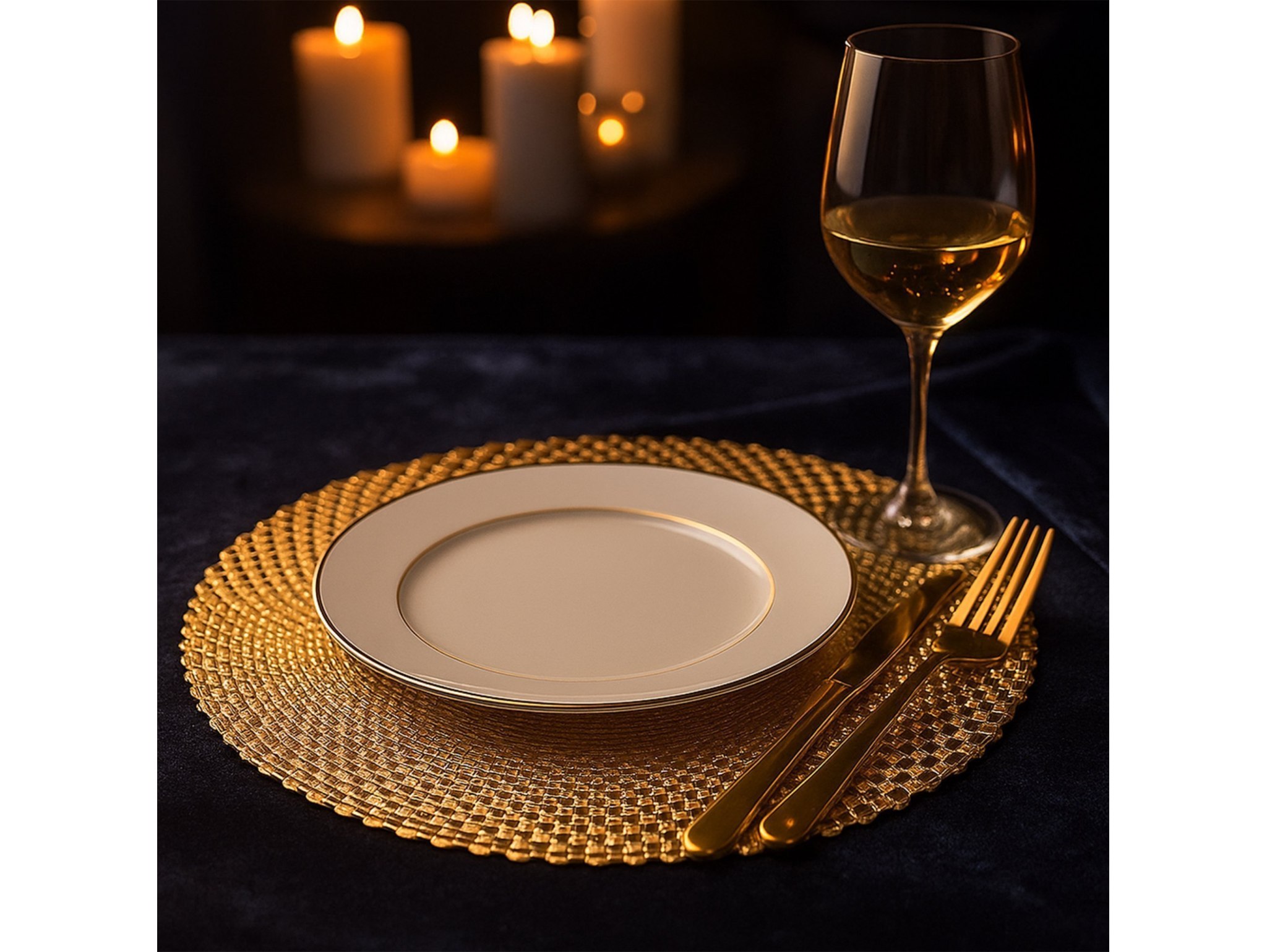 PODKŁADKA NA STÓŁ MATA OKRĄGŁA 38cm - złoty
