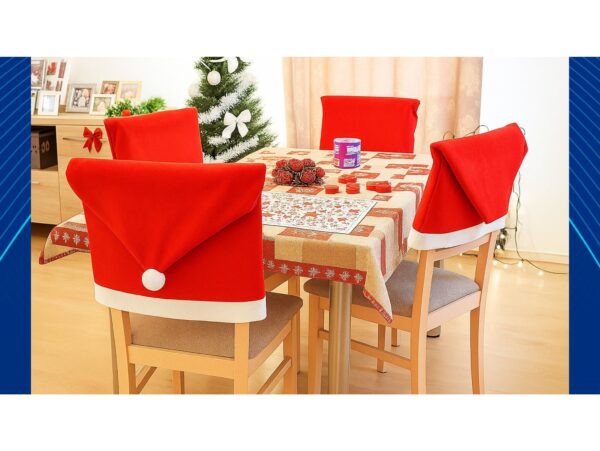 POKROWIEC NA KRZESŁO CZAPKA MIKOŁAJA - czerwony