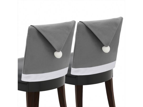 POKROWIEC NA KRZESŁO CZAPKA MIKOŁAJA - szary