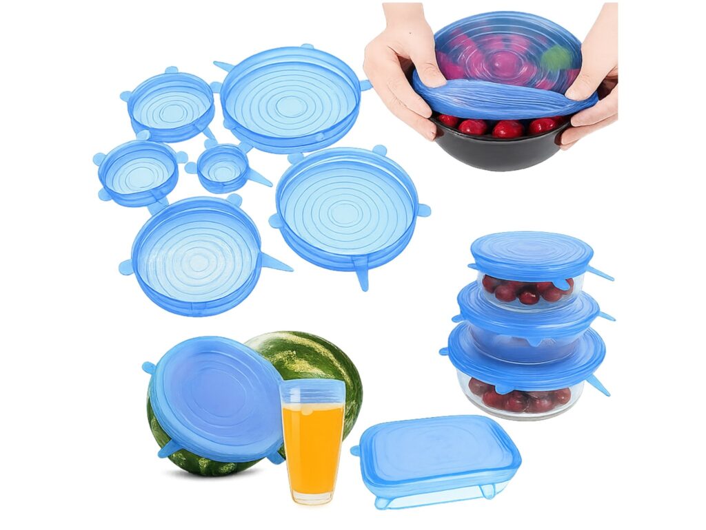 POKRYWKI SILIKONOWE 6SZT OKRĄGŁE - niebieski