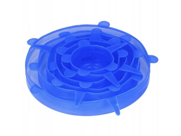 POKRYWKI SILIKONOWE 6SZT OKRĄGŁE - niebieski