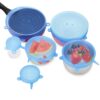 POKRYWKI SILIKONOWE 6SZT OKRĄGŁE - niebieski