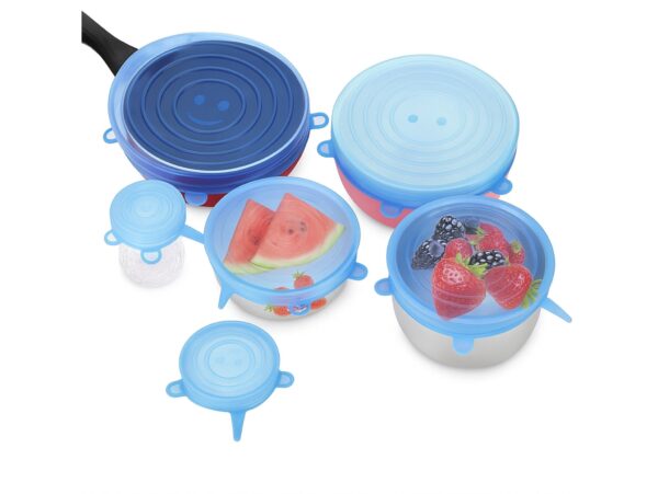 POKRYWKI SILIKONOWE 6SZT OKRĄGŁE - niebieski