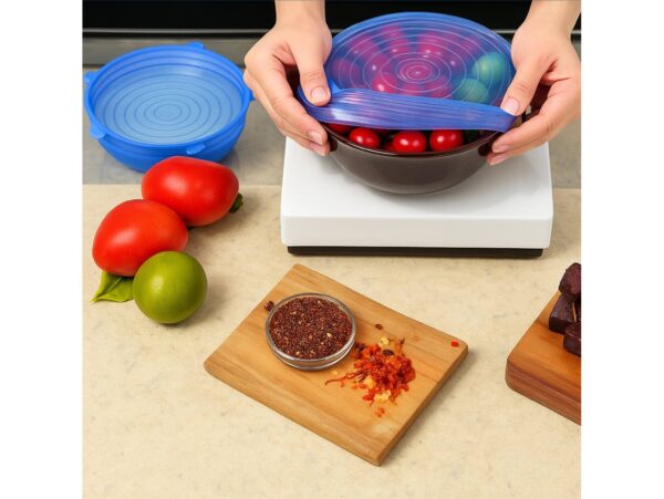 POKRYWKI SILIKONOWE 6SZT OKRĄGŁE - niebieski