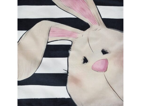 POSZEWKA NA PODUSZKĘ WIELKANOCNA 45x45 - zając biało-czarny
