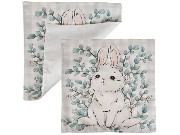 POSZEWKA NA PODUSZKĘ WIELKANOCNA 45x45 - zając oliwkowy