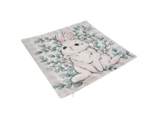 POSZEWKA NA PODUSZKĘ WIELKANOCNA 45x45 - zając oliwkowy